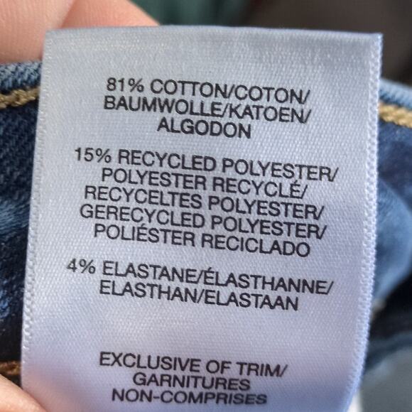 Silver Jeans Boyfriend Womens 25 Blue Pants Dark Faded Stretch Crop Ankle Y2K - Picture 6 of 8